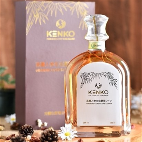 Rượu tre Đông trùng hạ thảo nhân sâm Kenko (Công nghệ Nhật Bản) – Chai 700ml 29% vol