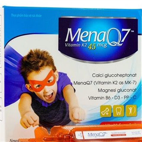 MenaQ7 K2 45mcg – Bổ sung K2, Calci, D3 hỗ trợ tăng cường hấp thu Calci vào xương cho trẻ